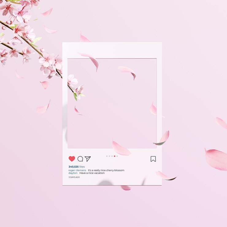 PSD hermosa primavera, fondo de flor de cerezo con fondo rosa
