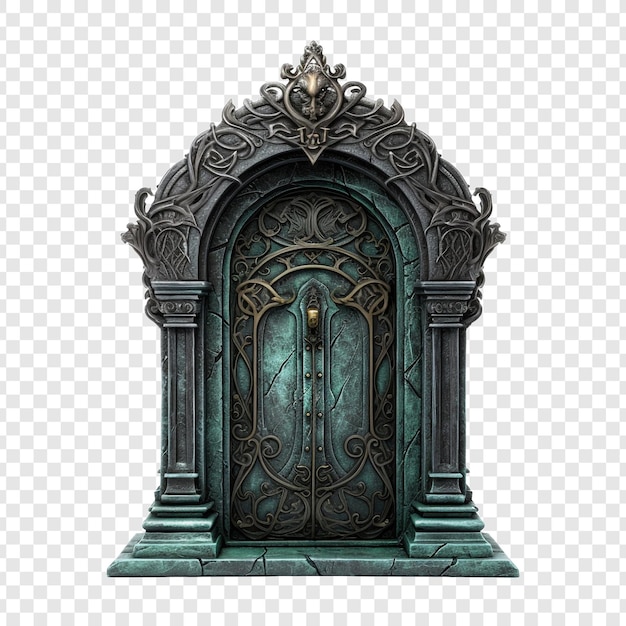 Hermosa puerta de fantasía aislada en un fondo transparente