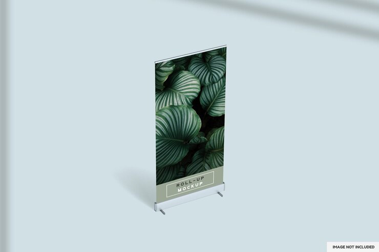 PSD hermosa representación del diseño de la maqueta enrollable