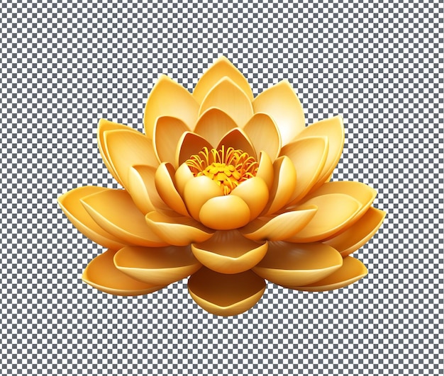 La hermosa Serenata de Oro del Loto Radiante aislado sobre un fondo transparente