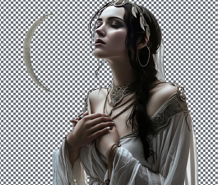 PSD la hermosa sombra de la luna de nyx solada sobre un fondo transparente