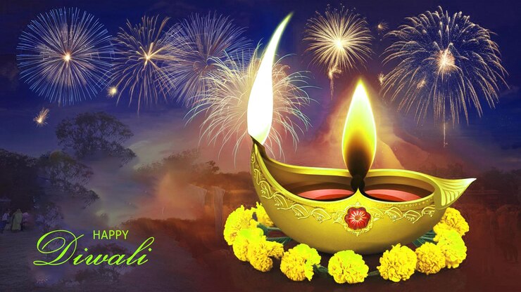 hermosa tarjeta de felicitación para el festival feliz Diwali
