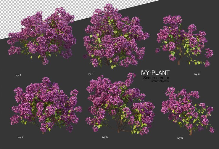 PSD hermosa variedad de flores en renderizado 3d