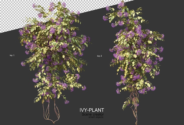 Hermosa variedad de flores en renderizado 3d