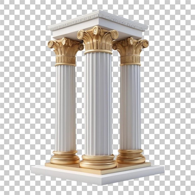 PSD hermosas columnas griegas de fondo transparente