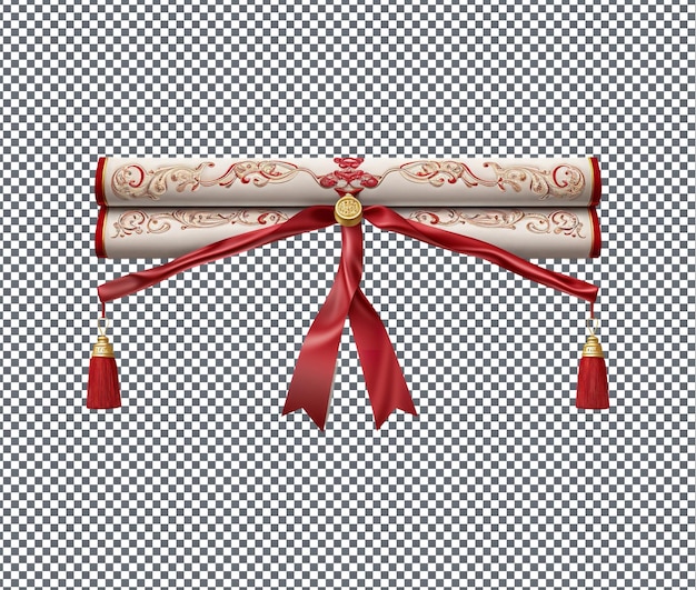 Hermosas decoraciones de diplomas aisladas sobre un fondo transparente