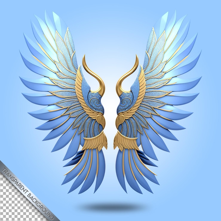 PSD hermosas y elegantes alas de fondo transparente