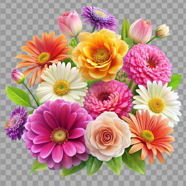 hermosas flores en un fondo transparente