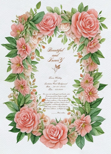 Hermosas flores de lujo boda y fondo de tarjeta de invitación vip y archivos psd en capas