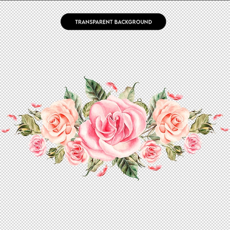 PSD hermosas flores png rosa para diseños florales elegante rosa png para deseños florales