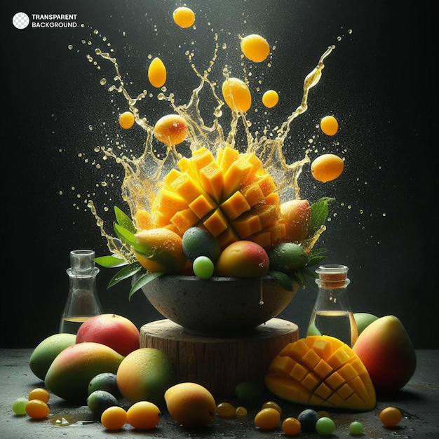 PSD hermosas frutas naturaleza muerta con agua imagen creada por generative ai