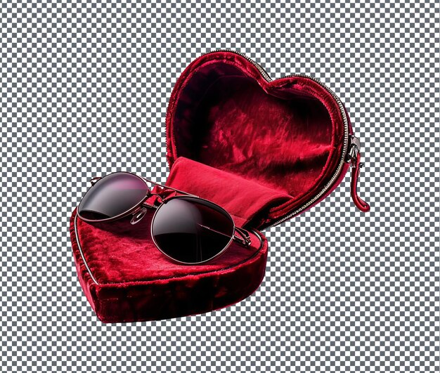 Hermosas gafas de sol en forma de corazón aisladas sobre un fondo transparente