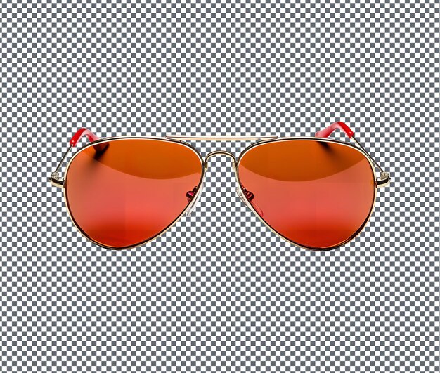 PSD hermosas gafas de sol de oro rojo aisladas sobre un fondo transparente