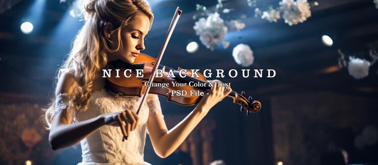 PSD hermosas mujeres tocando música de violín imagen generada por ai