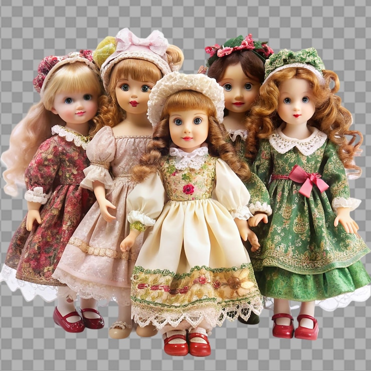PSD hermosas muñecas en un fondo transparente