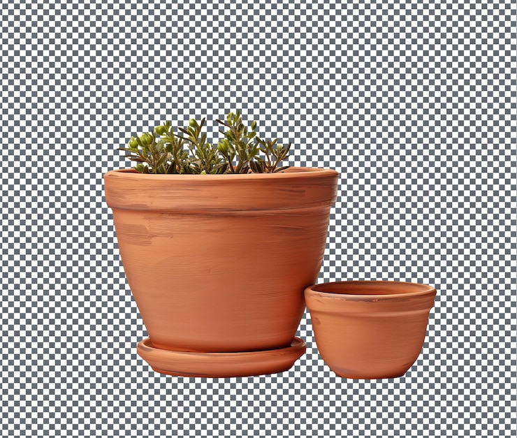 PSD hermosas pinturas de terracota aisladas sobre un fondo transparente