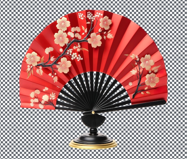 Hermoso abanico oriental aislado sobre fondo transparente