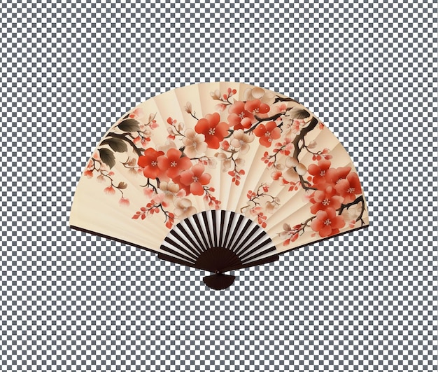 Hermoso abanico oriental aislado sobre fondo transparente