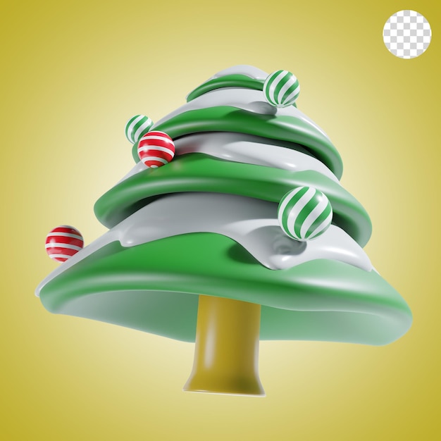 PSD hermoso árbol de navidad ilustración 3d