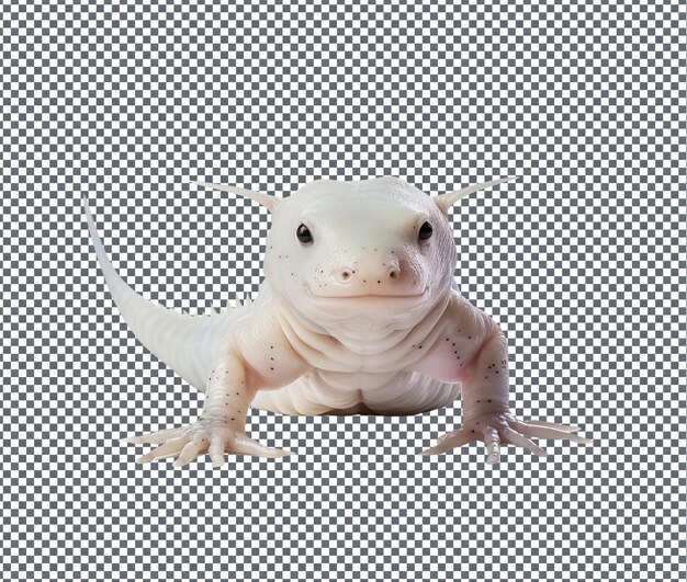 El hermoso axolotl aislado sobre un fondo transparente