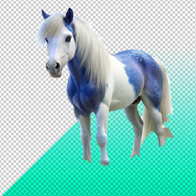 PSD un hermoso caballo blanco sobre un fondo transparente