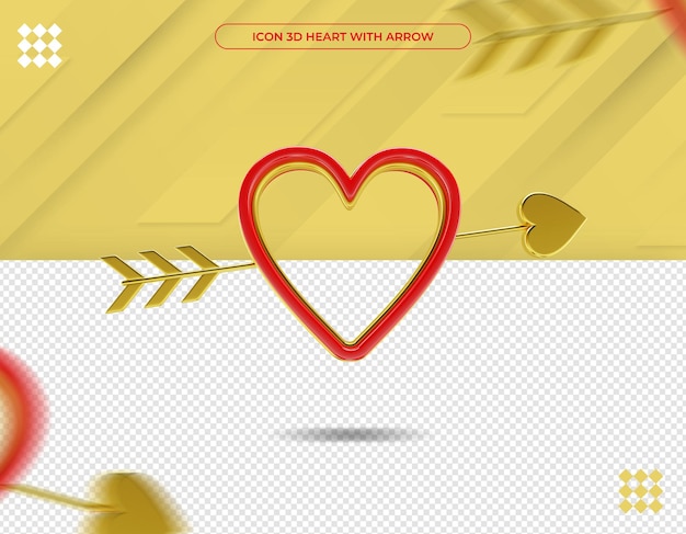 PSD hermoso corazón en 3d rendering aislado