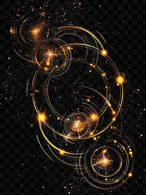 PSD un hermoso diseño abstracto de estrellas doradas en un fondo negro