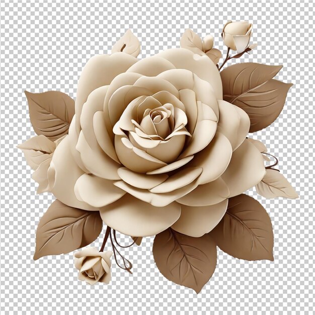 PSD el hermoso diseño de un brote de flor de rosa