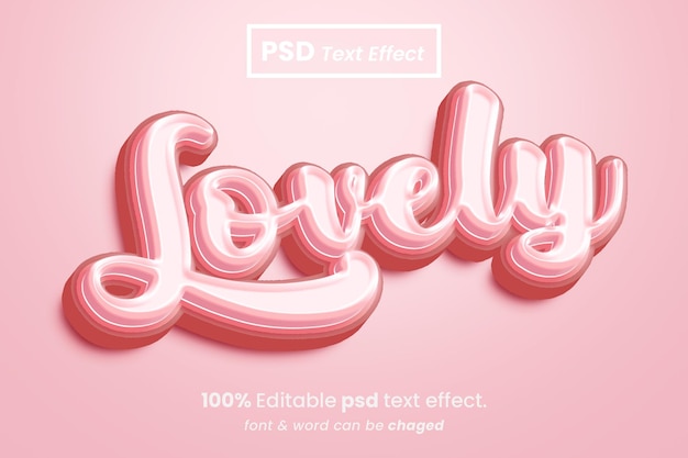 PSD un hermoso diseño de efectos de texto editables en 3d