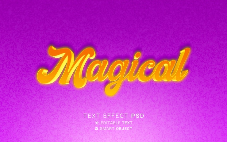 PSD hermoso efecto de texto mágico