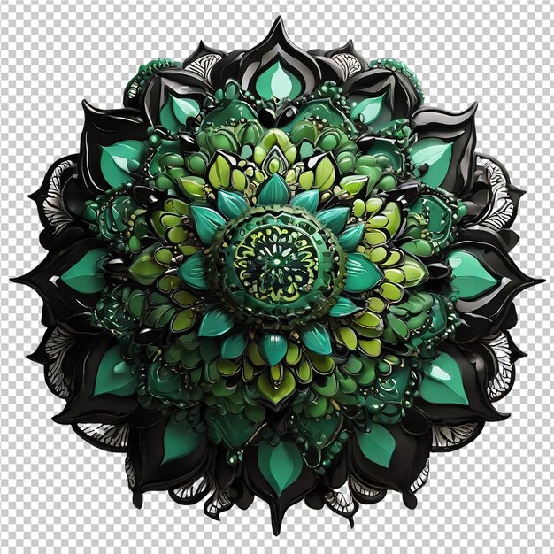 PSD hermoso elemento de diseño de mandala con patrón aislado en un fondo transparente