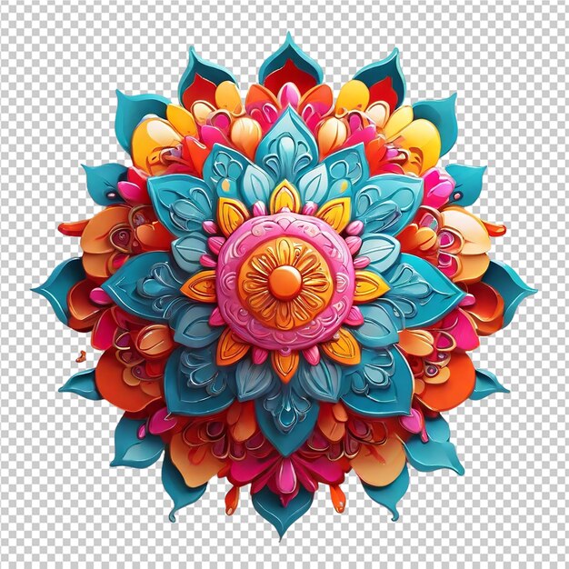 PSD hermoso elemento de diseño de mandala con patrón aislado en un fondo transparente