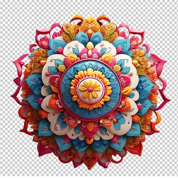 Hermoso elemento de diseño de mandala con patrón aislado en un fondo transparente