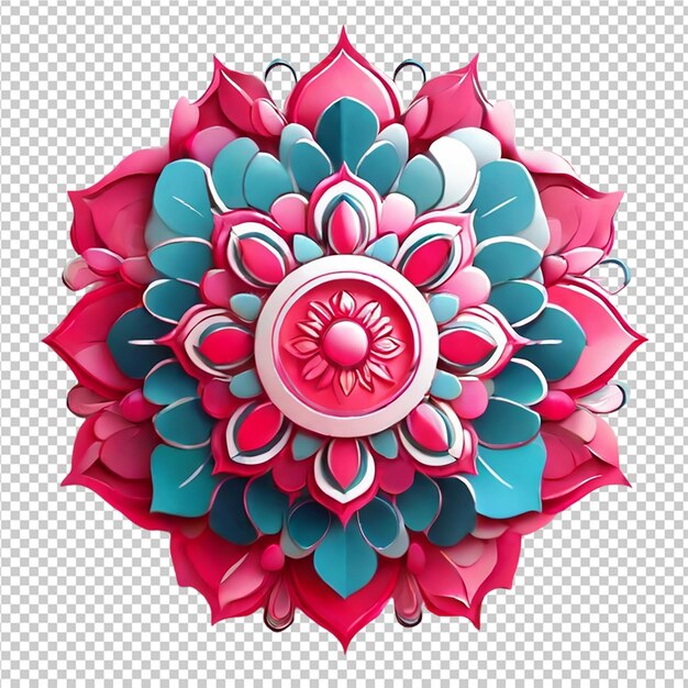 PSD hermoso elemento de diseño de mandala con patrón aislado en un fondo transparente