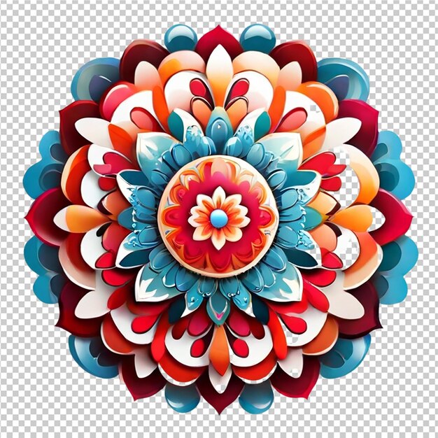 PSD hermoso elemento de diseño de mandala con patrón aislado en un fondo transparente