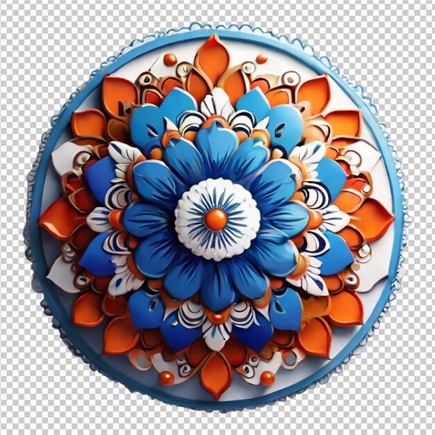 PSD hermoso elemento de diseño de mandala con patrón aislado en un fondo transparente