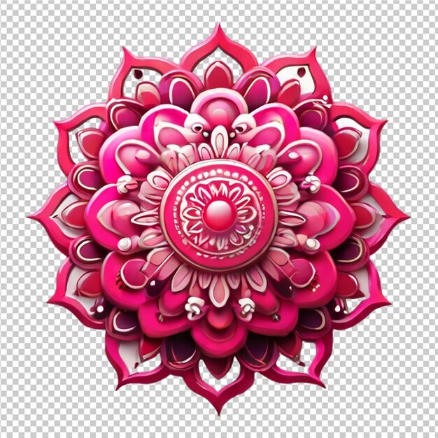 PSD hermoso elemento de diseño de mandala con patrón aislado en un fondo transparente