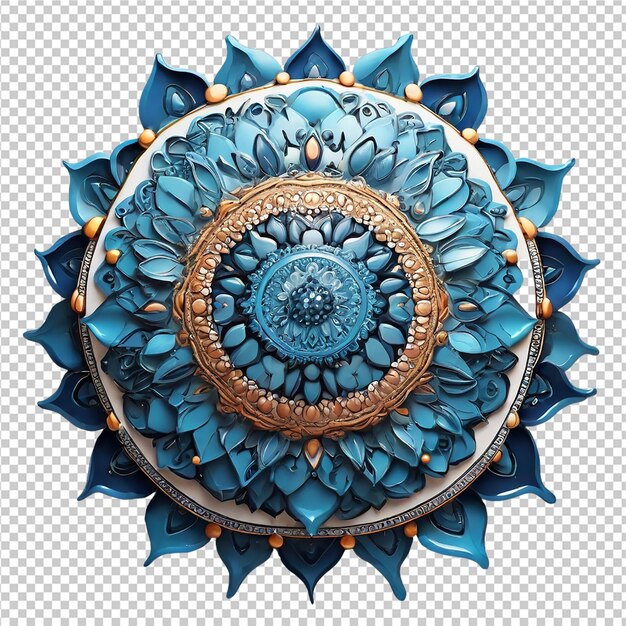 PSD hermoso elemento de diseño de mandala con patrón aislado en un fondo transparente