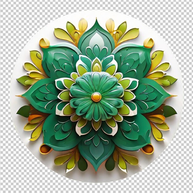 PSD hermoso elemento de diseño de mandala con patrón aislado en un fondo transparente