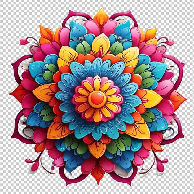 PSD hermoso elemento de diseño de mandala con patrón aislado en un fondo transparente