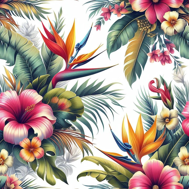 Un hermoso fondo de flores de colores con un patrón sin costuras