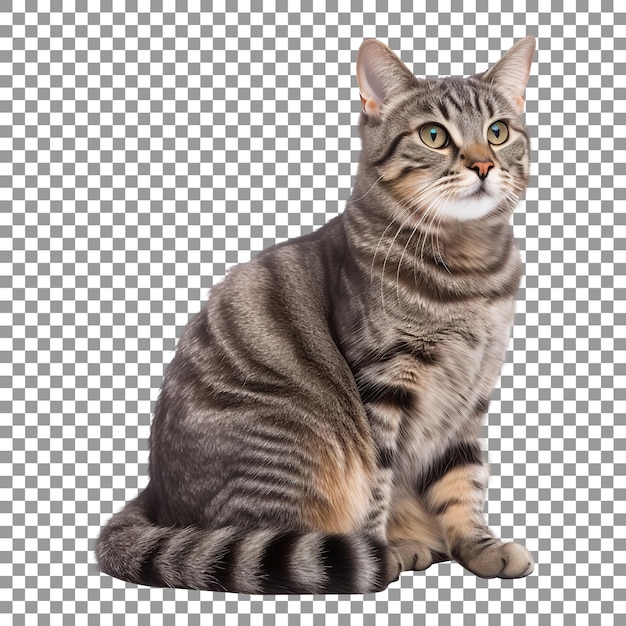 PSD hermoso gato gris oregon rex aislado sobre fondo transparente