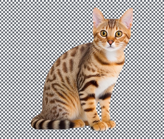 PSD hermoso gato con ojos de colores aislados en un fondo transparente