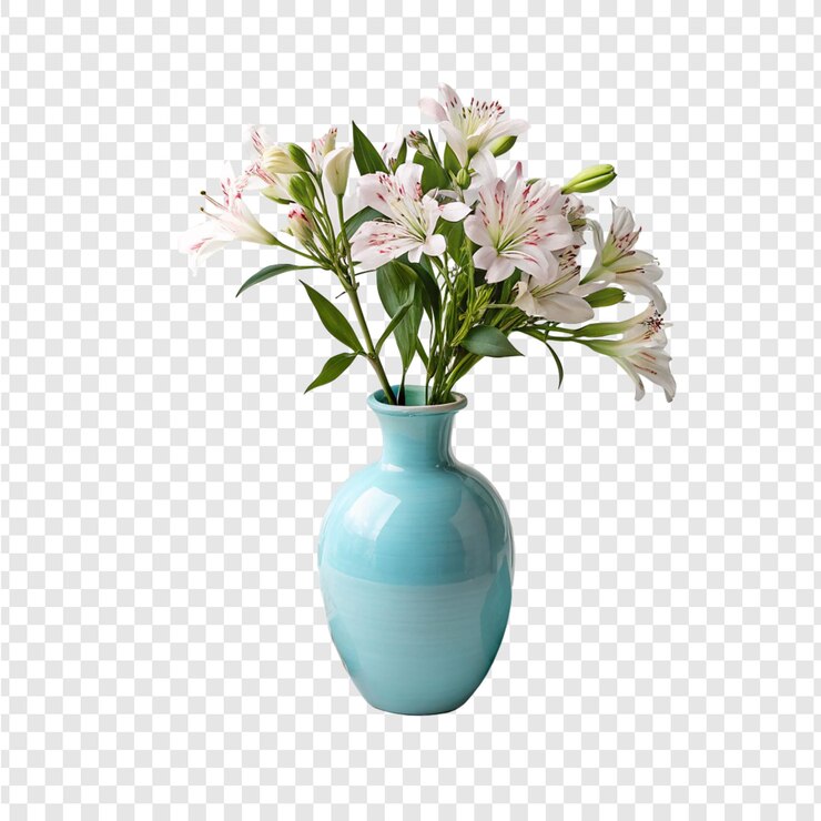 PSD un hermoso jarrón de vidrio azul con un diseño elegante y moderno