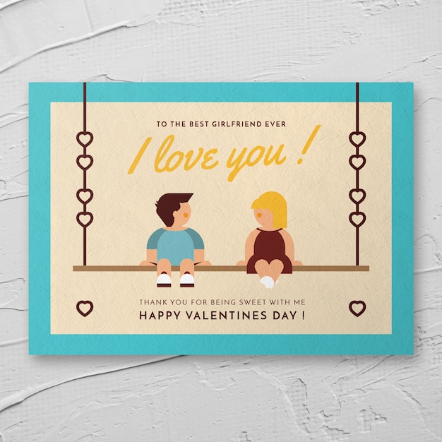 PSD hermoso mockup de cover para san valentin