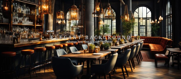 PSD hermoso nuevo restaurante europeo