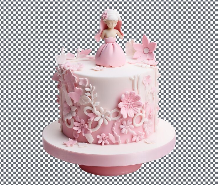 PSD hermoso pastel aislado sobre fondo transparente
