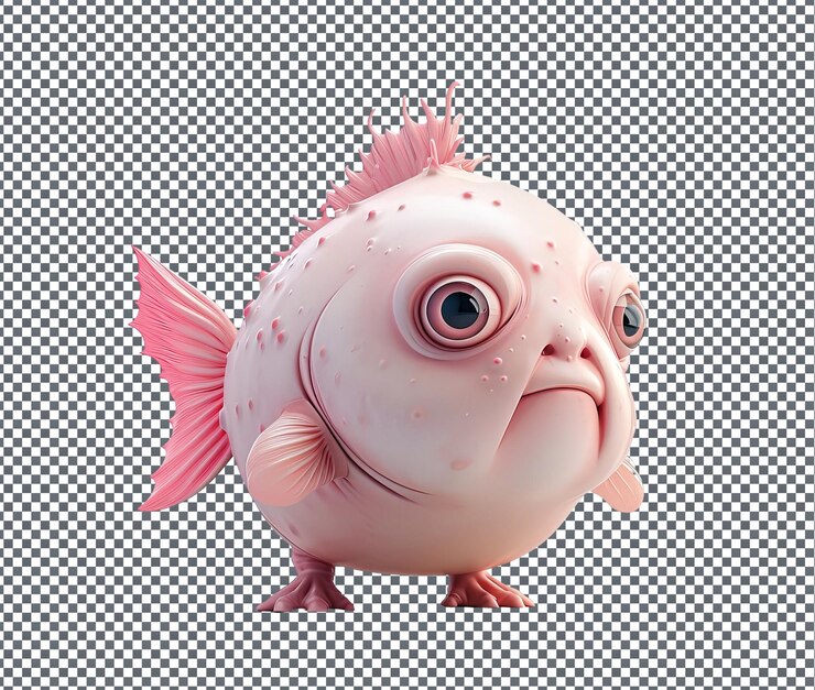 PSD el hermoso pez globo aislado en un fondo transparente