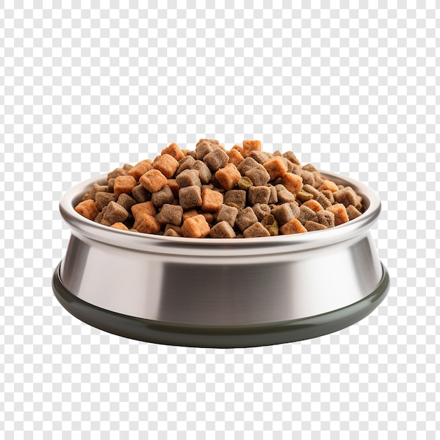 PSD hermoso plato de comida para perros aislado sobre fondo transparente