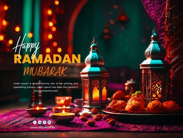 PSD un hermoso psd para el fondo de ramadan mubarak